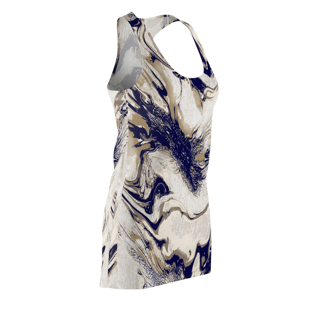 Marbled Navy & Cream Dress