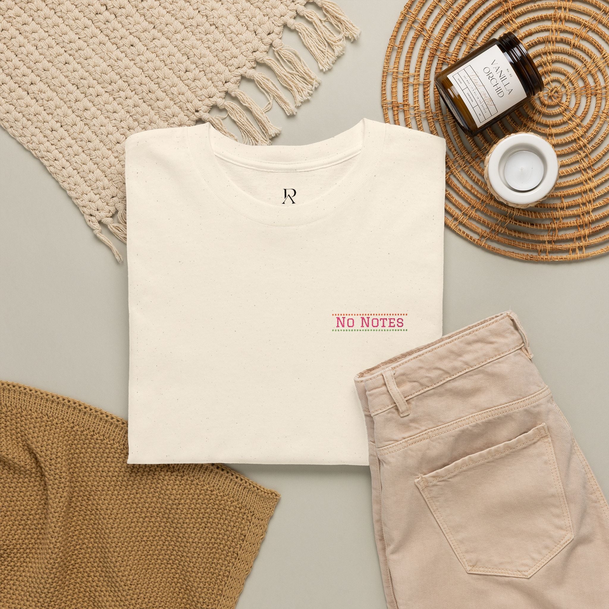 No Notes Embroidered Tee