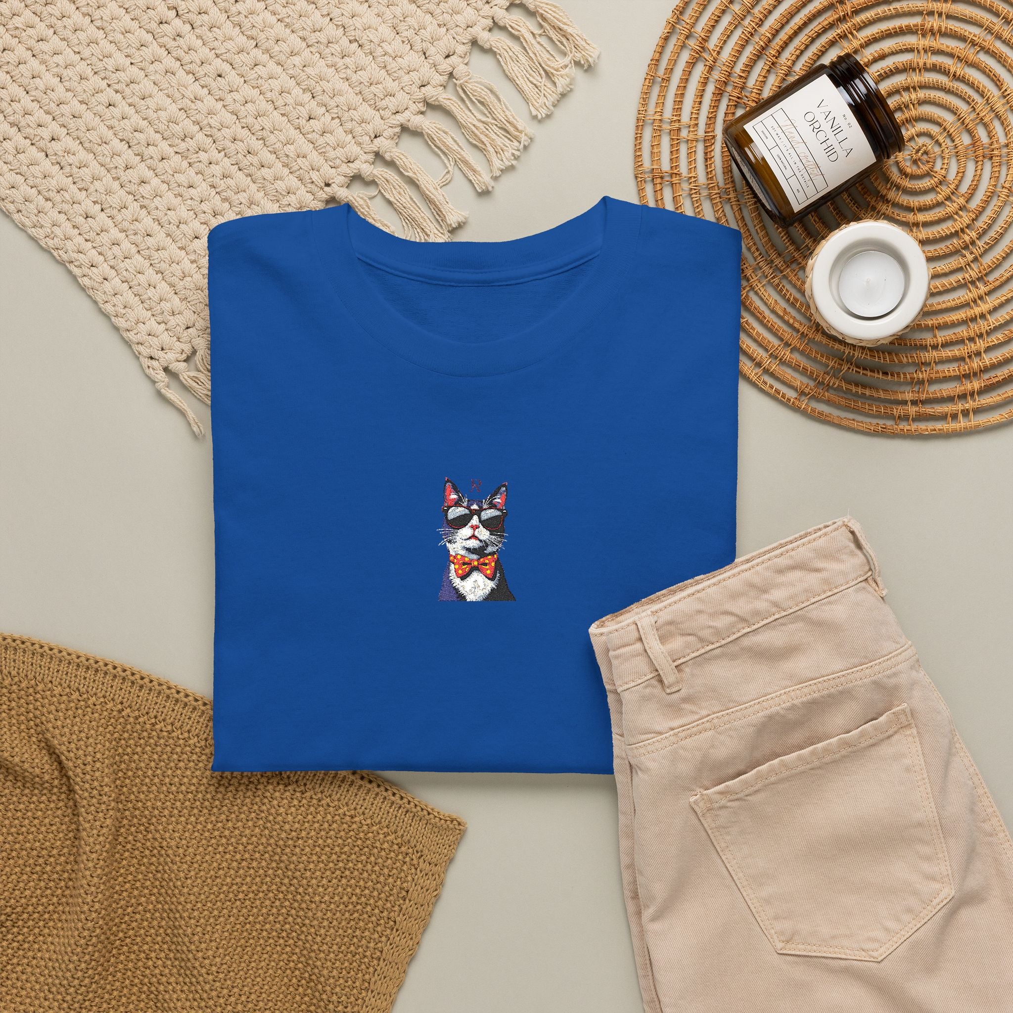 Embroidered Cat T-Shirt