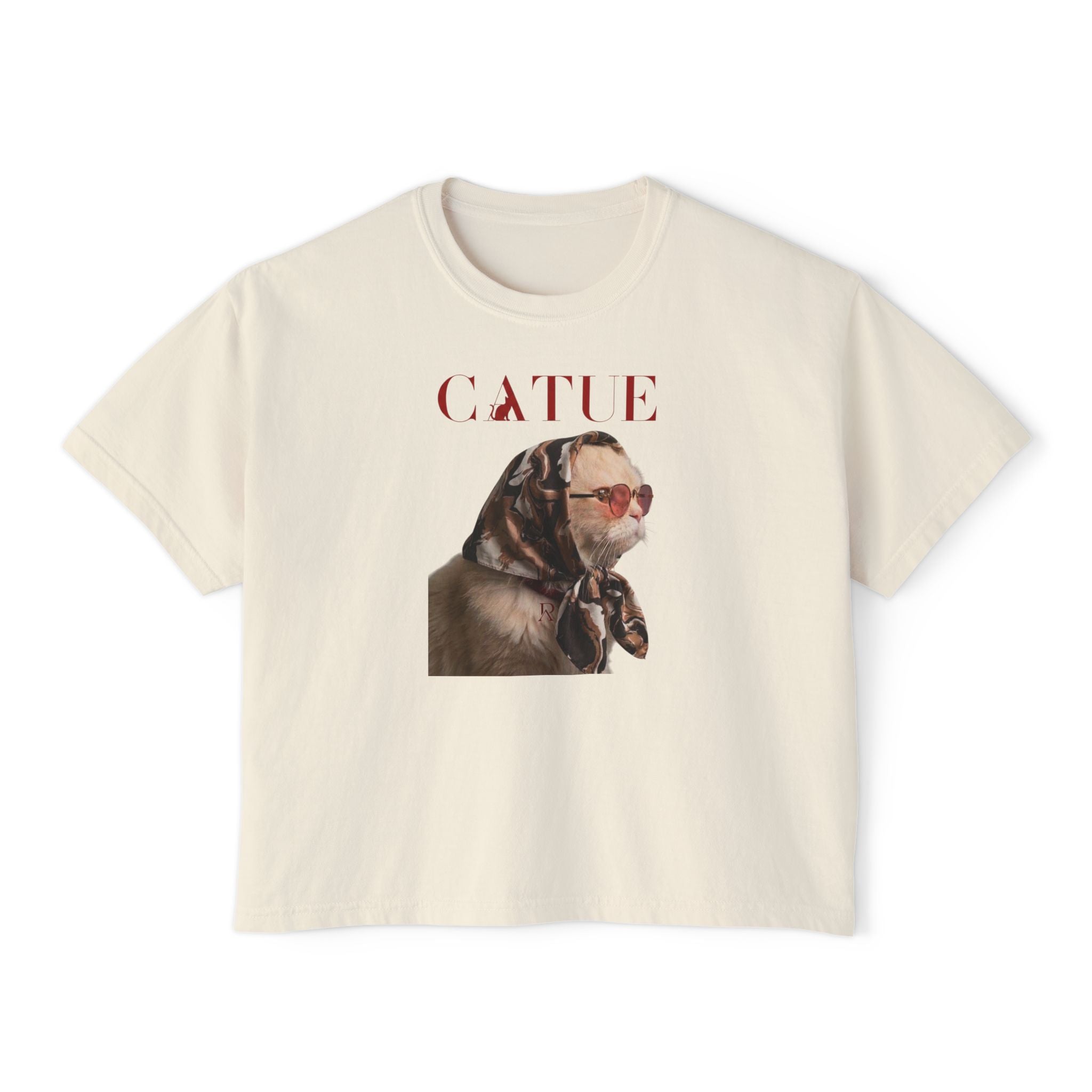 Retro Cat Portrait Boxy Tee