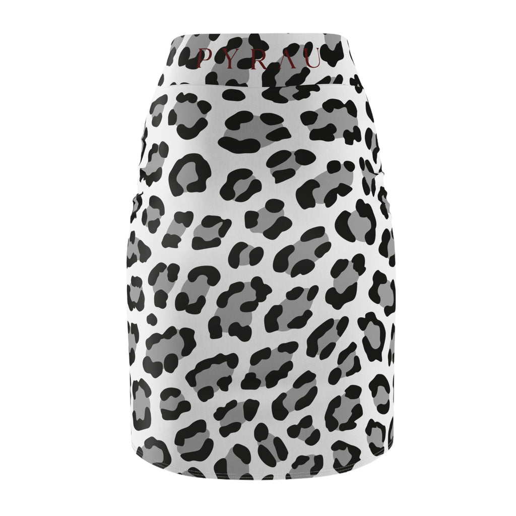 Black & White Leopard Pencil Skirt