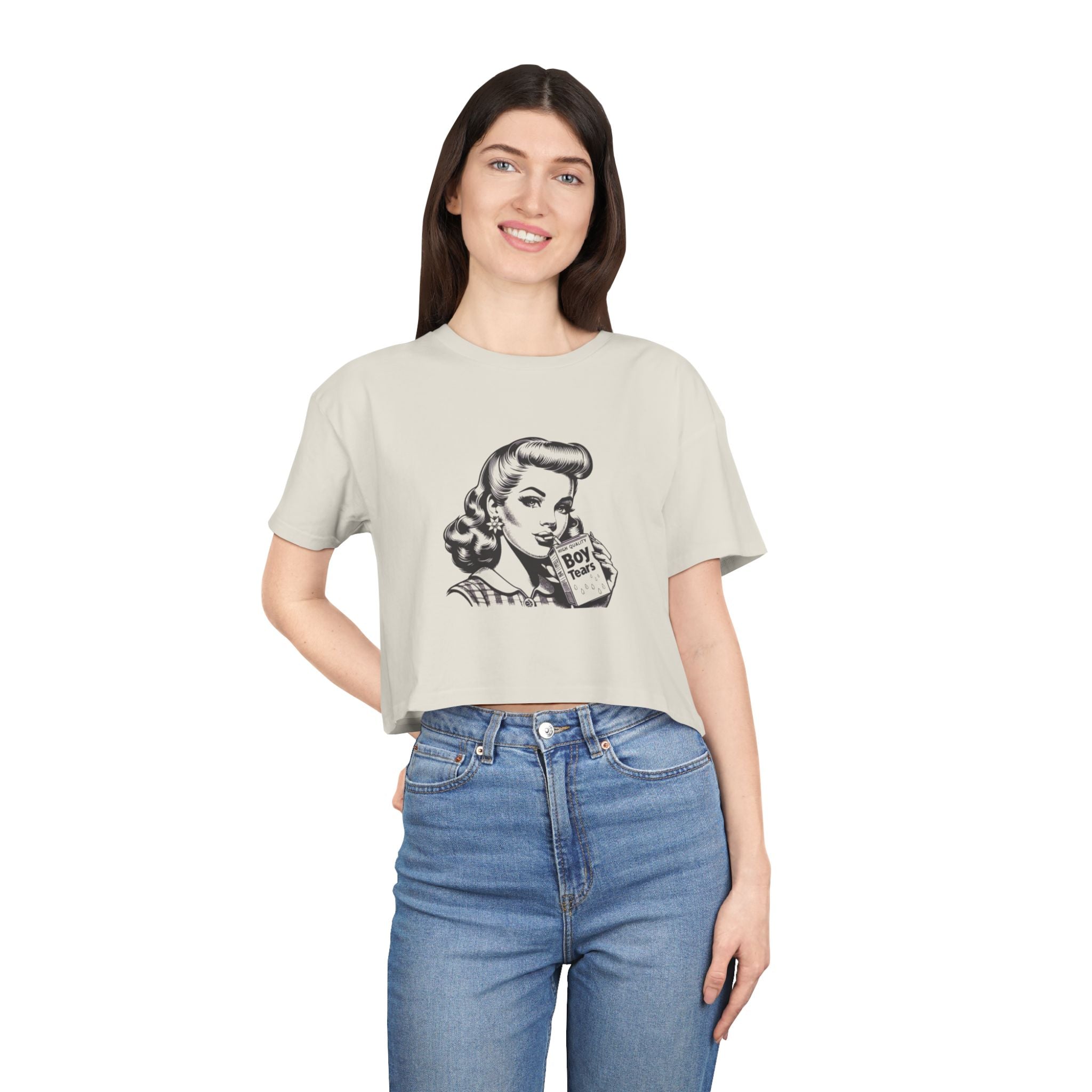 Tears Crop Top Retro Vintage