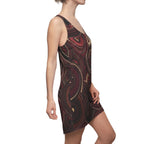 Maroon Dress – Burgundy Gold Swirl