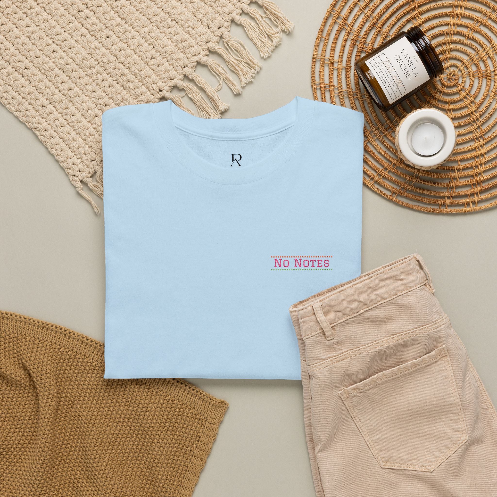 No Notes Embroidered Tee