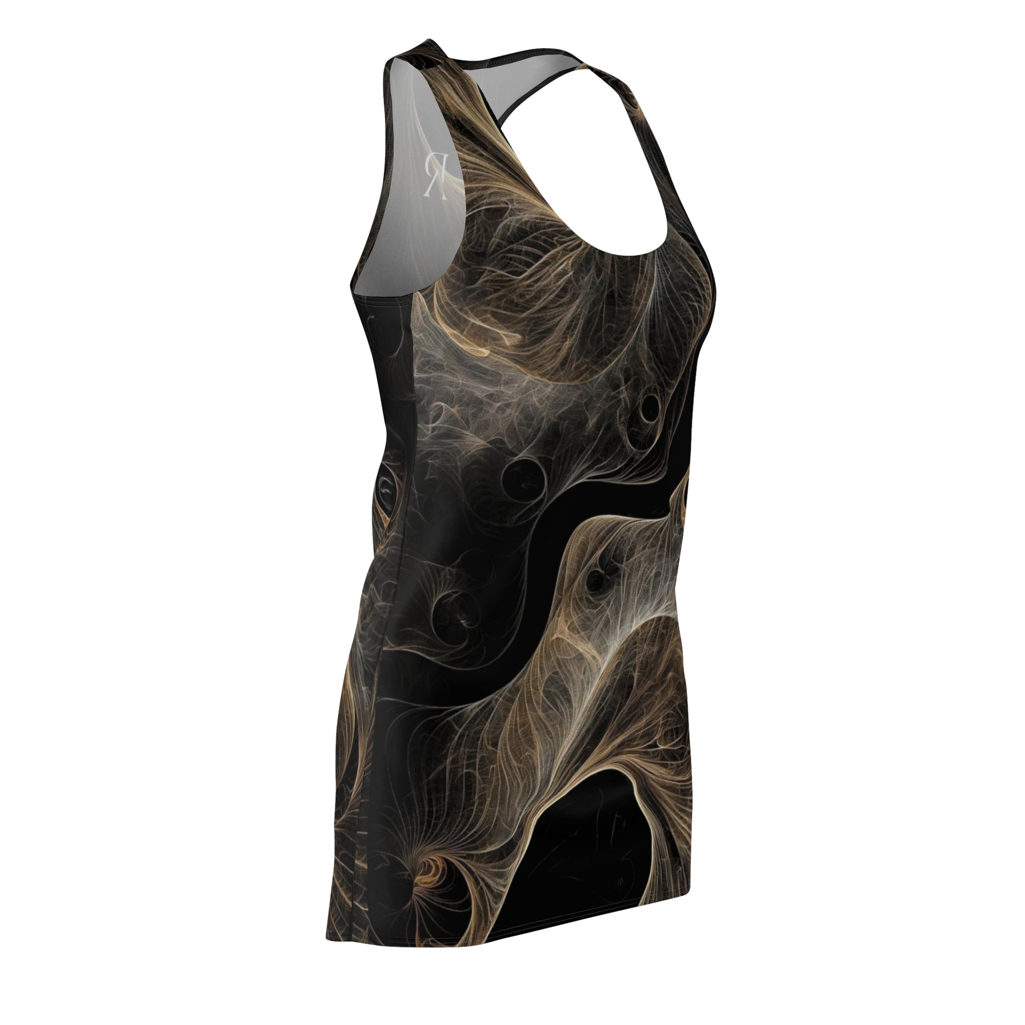 Smoke Swirl Dress — Black & Gold