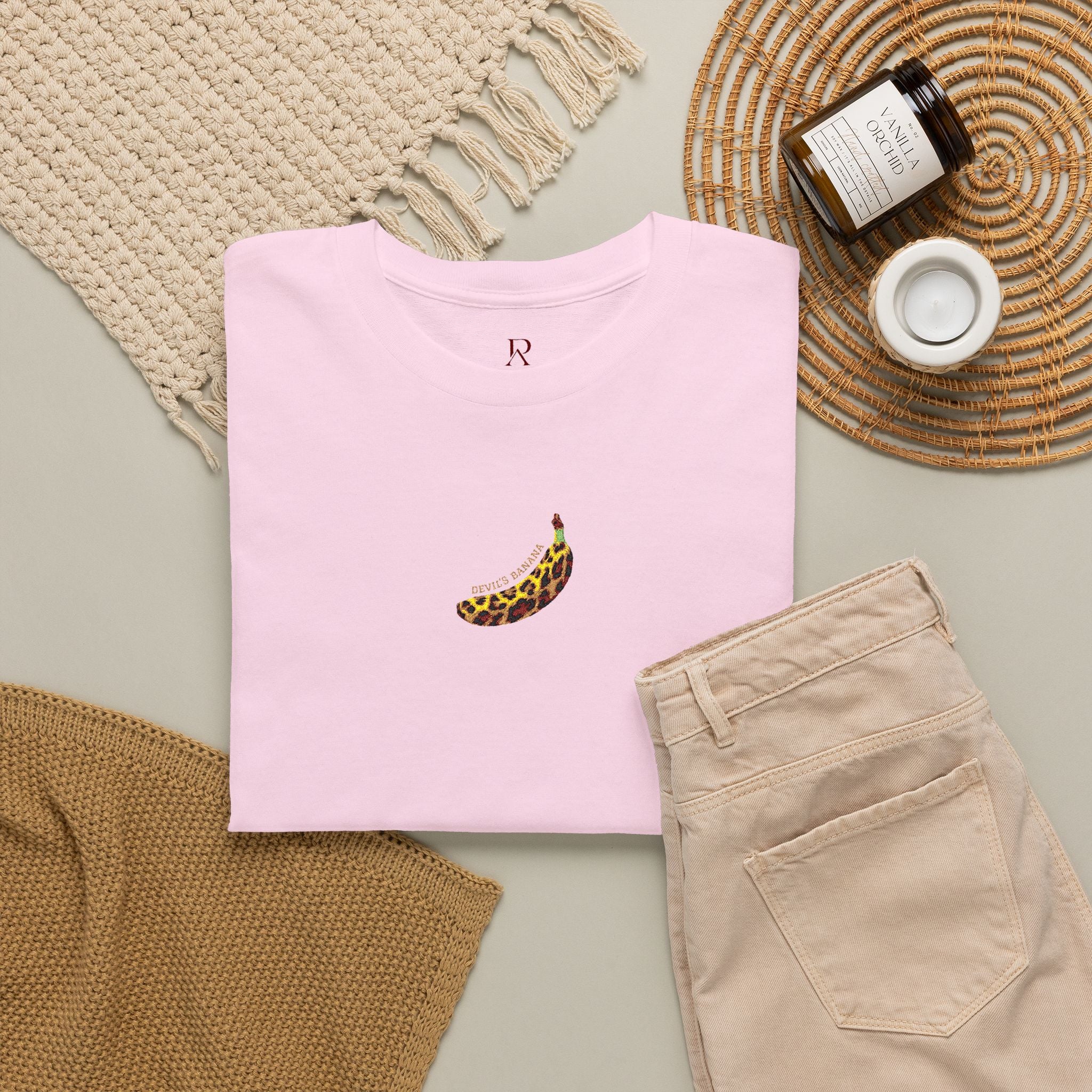 Embroidered Leopard Devil's Banana Tee