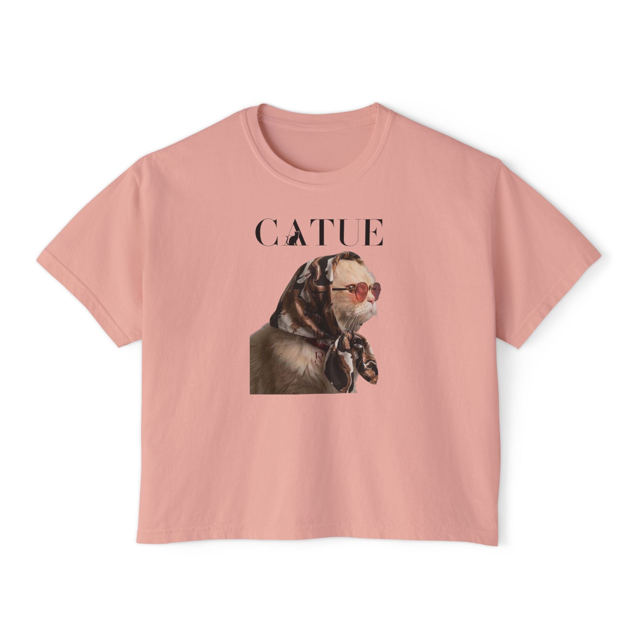 Retro Cat Portrait Boxy Tee