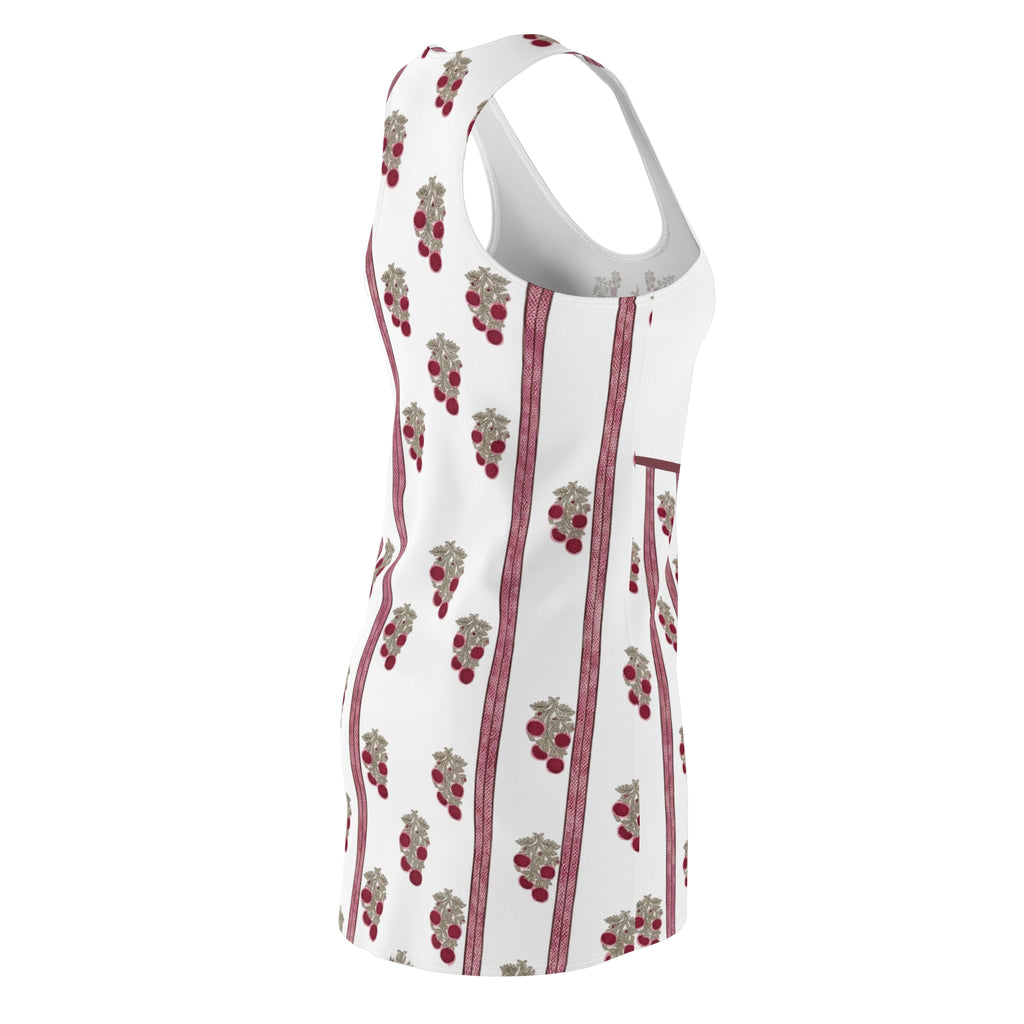 Floral Stripe Dress — Vintage Berry Bouquet