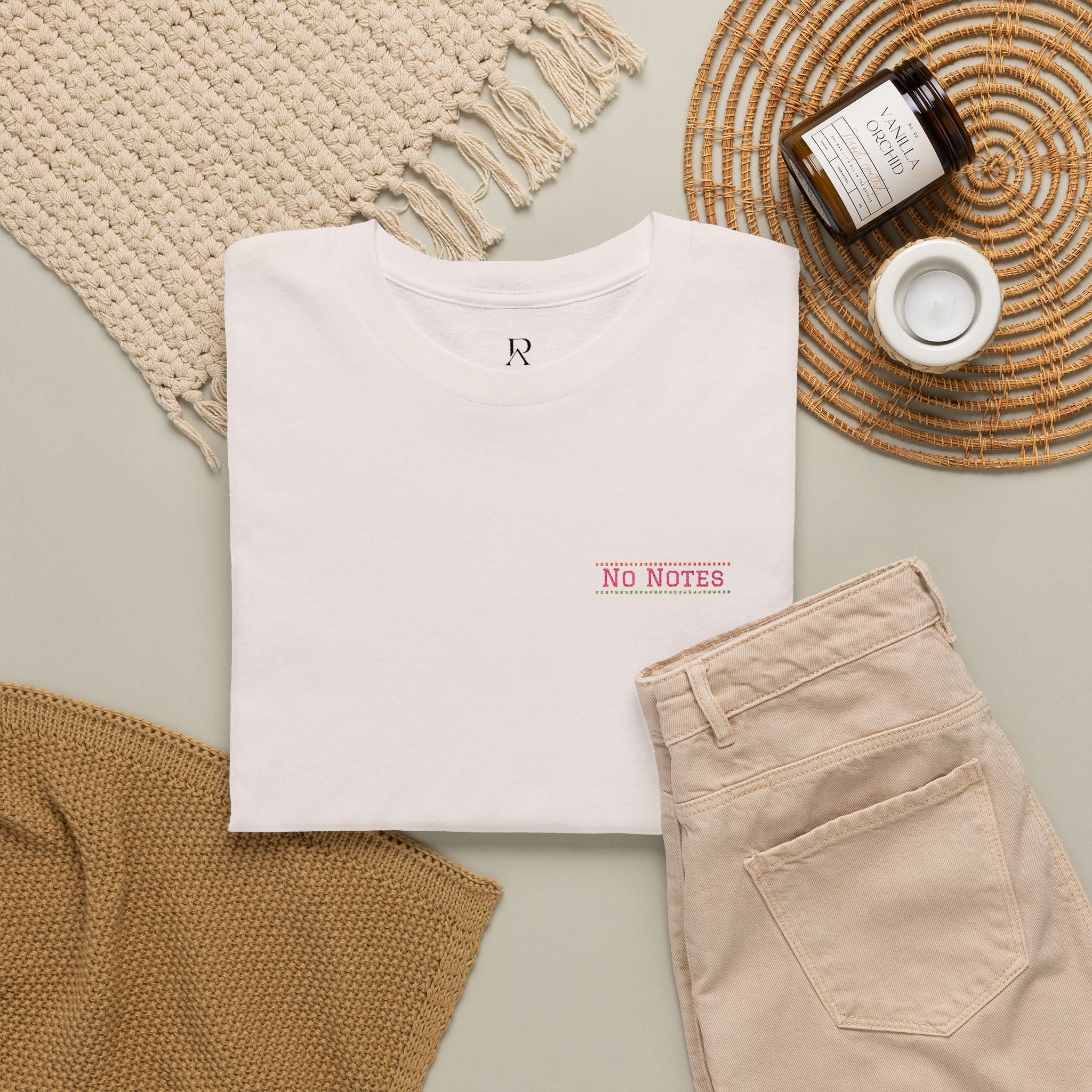 No Notes Embroidered Tee