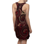 Maroon Dress – Burgundy Gold Swirl