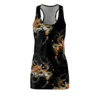 Marble Dress - Fitted Scoop Neck Bodycon Dress