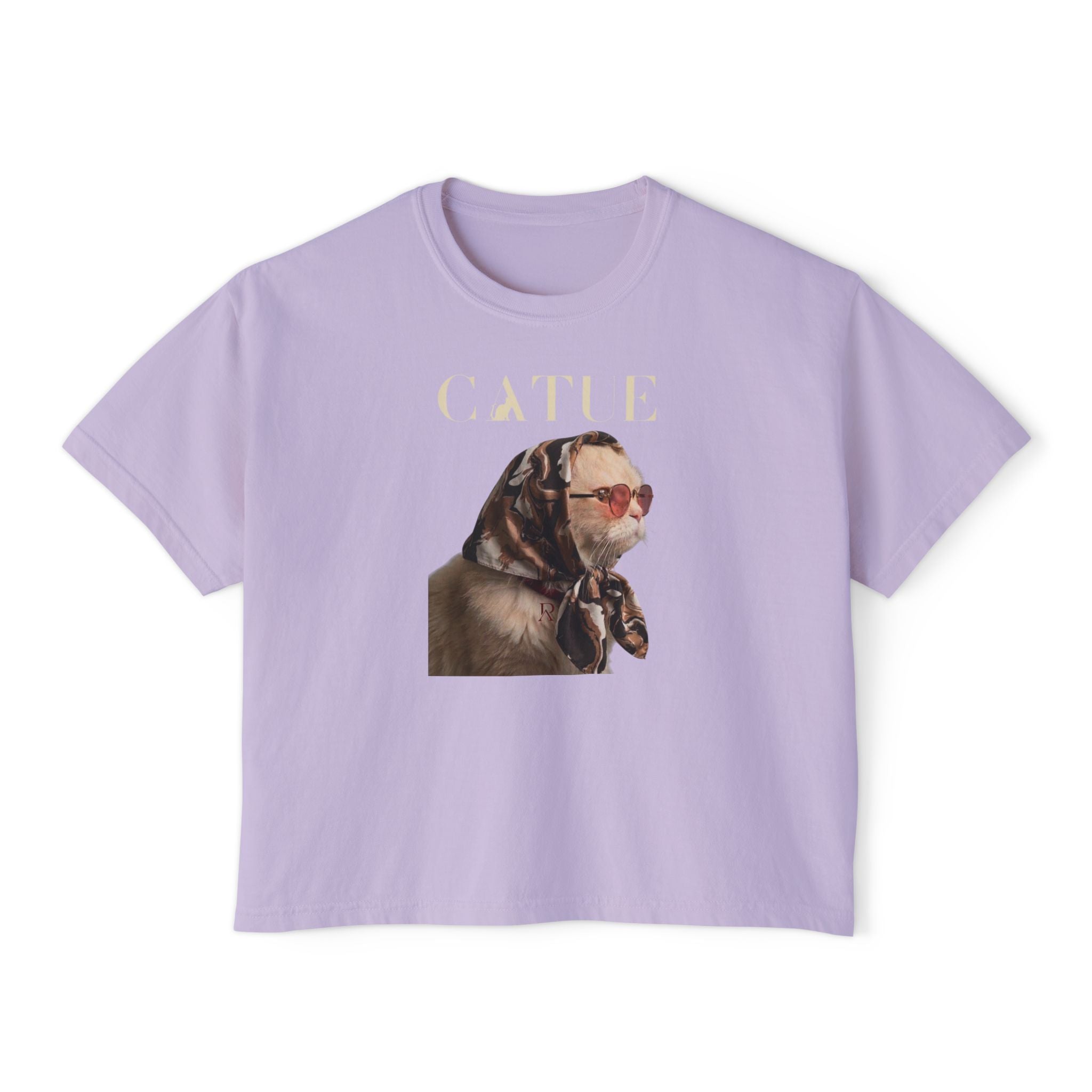 Retro Cat Portrait Boxy Tee
