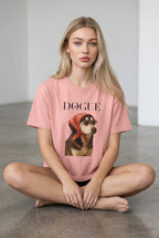 Dogue Boxy Tee | Fashionable canine portrait, vintage scarf