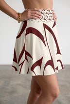 Minimalist Skirt, High Waisted Patterned Pyrau