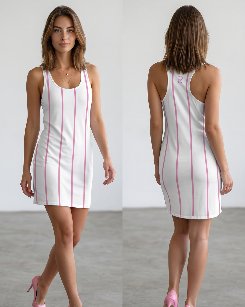 Pink Pinstripe Dress