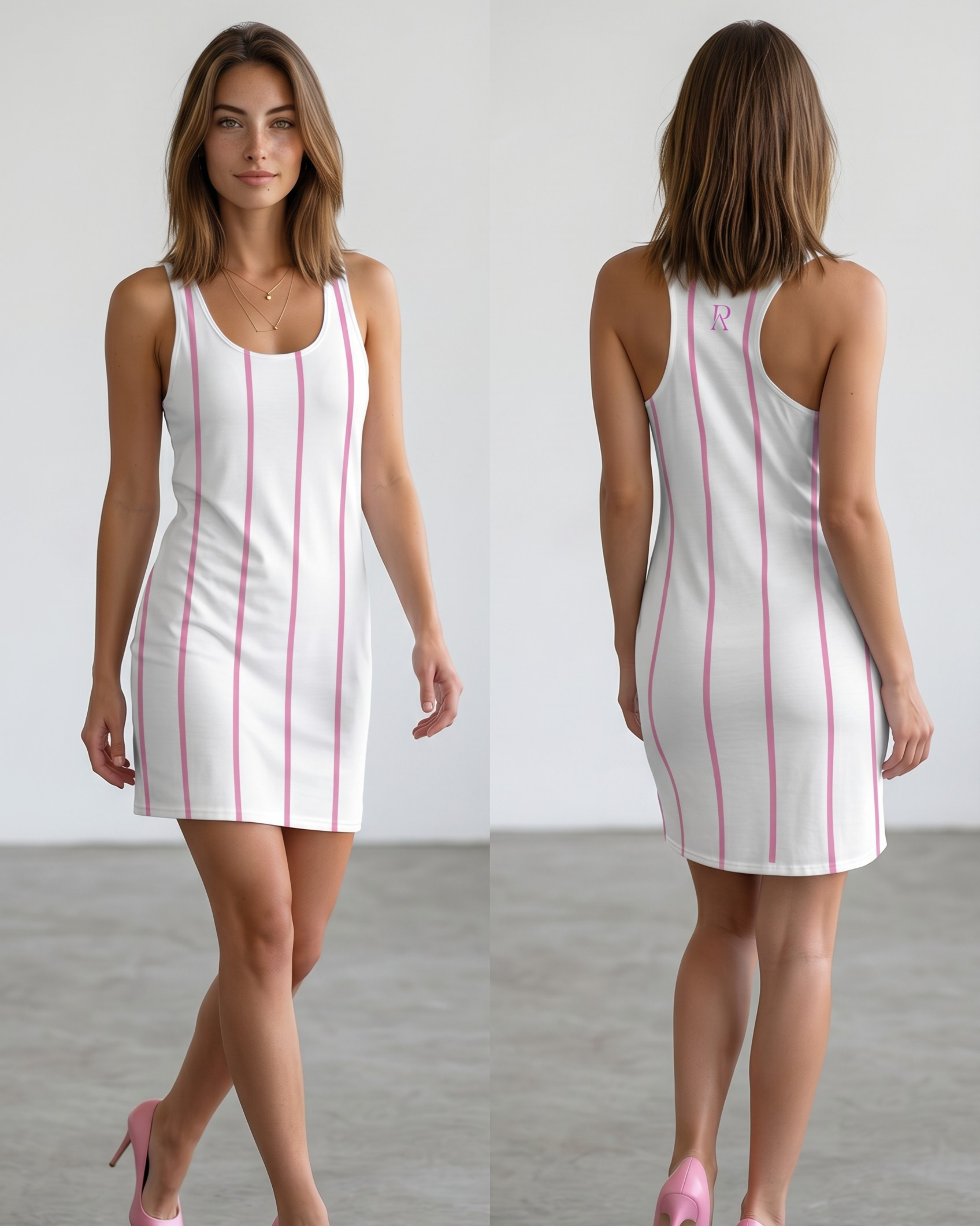 Pink Pinstripe Dress