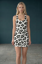 Black & White Dress - Fitted Scoop Neck Bodycon Dress