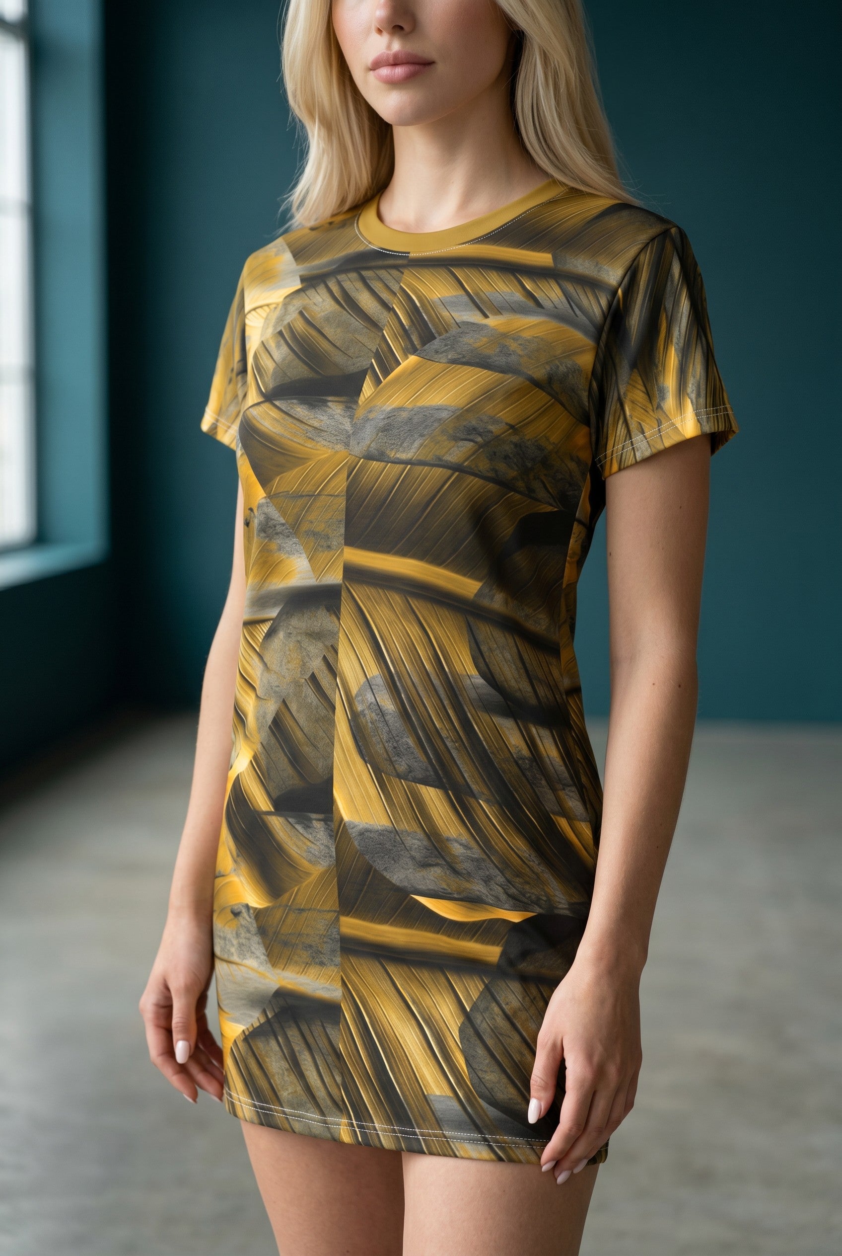 Feathered Gold Dress