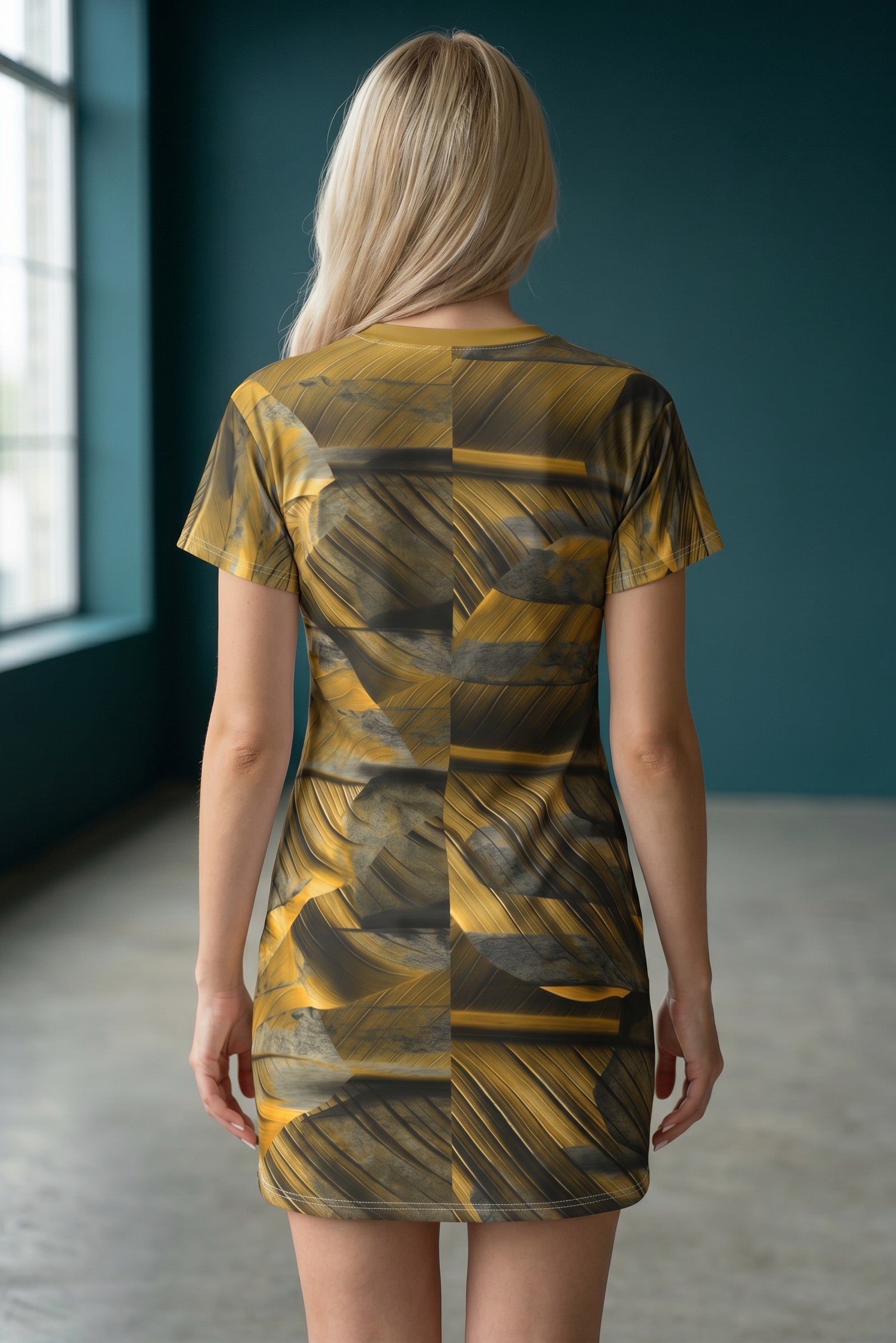 Feathered Gold Dress