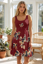 Floral Burgundy Dress — Vintage Pansy