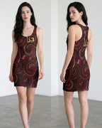 Maroon Dress – Burgundy Gold Swirl