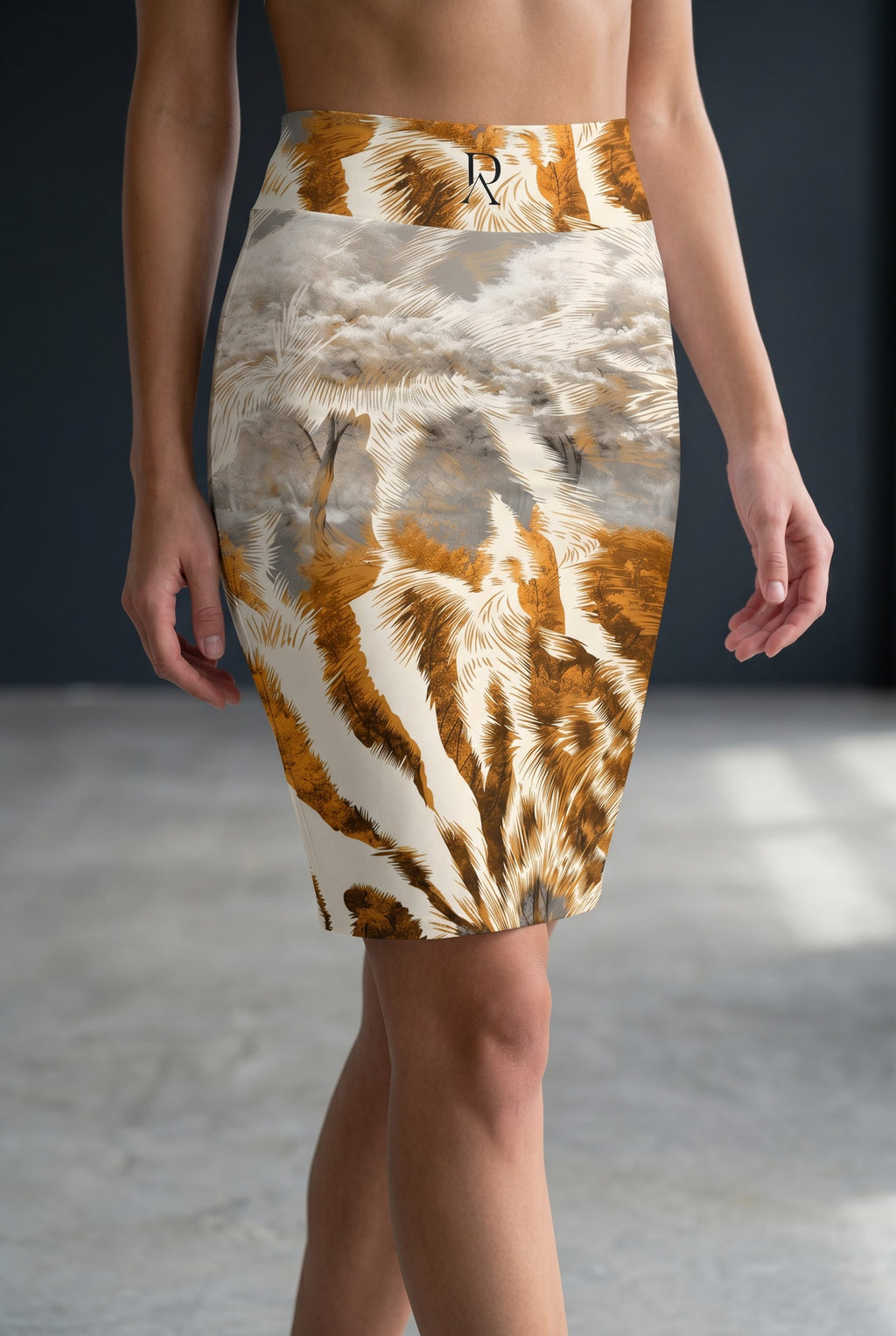 Tiger Fur Pencil Skirt — Bold Animal