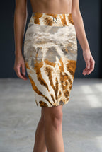 Tiger Fur Pencil Skirt — Bold Animal