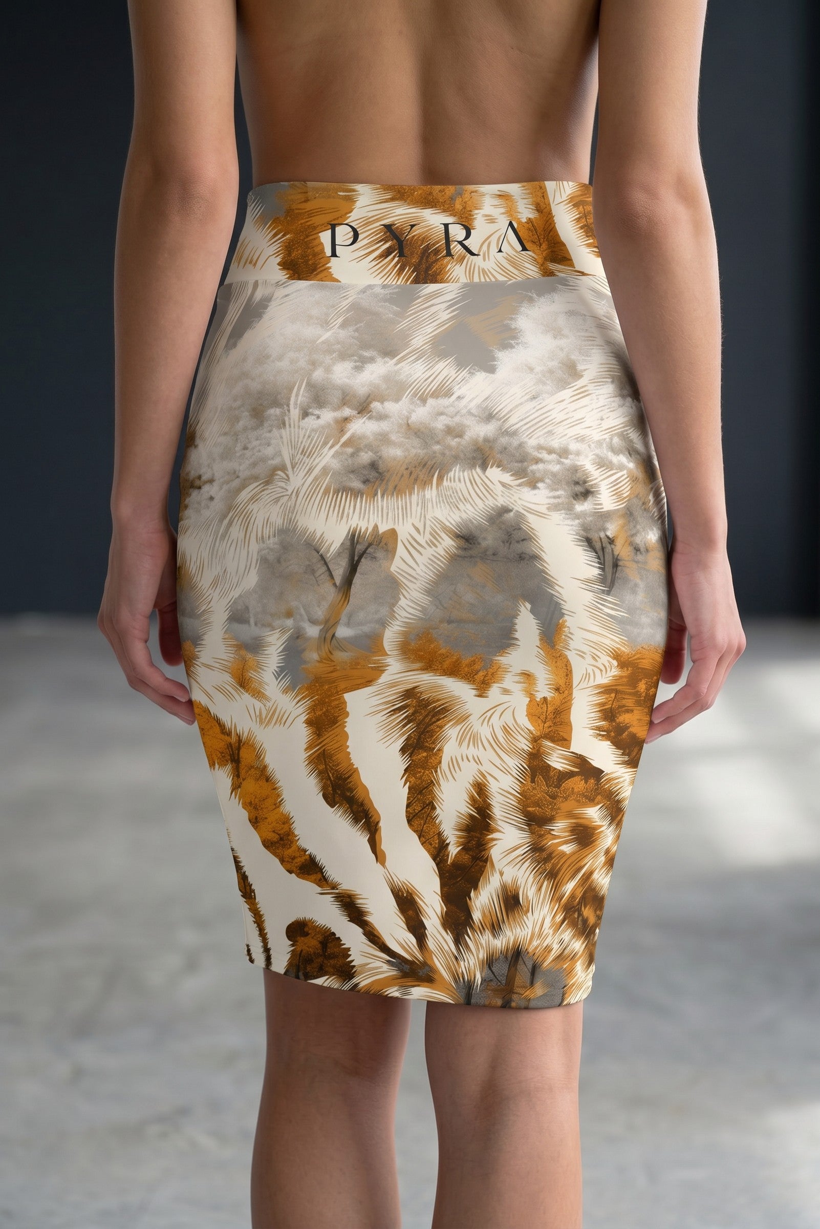 Tiger Fur Pencil Skirt — Bold Animal
