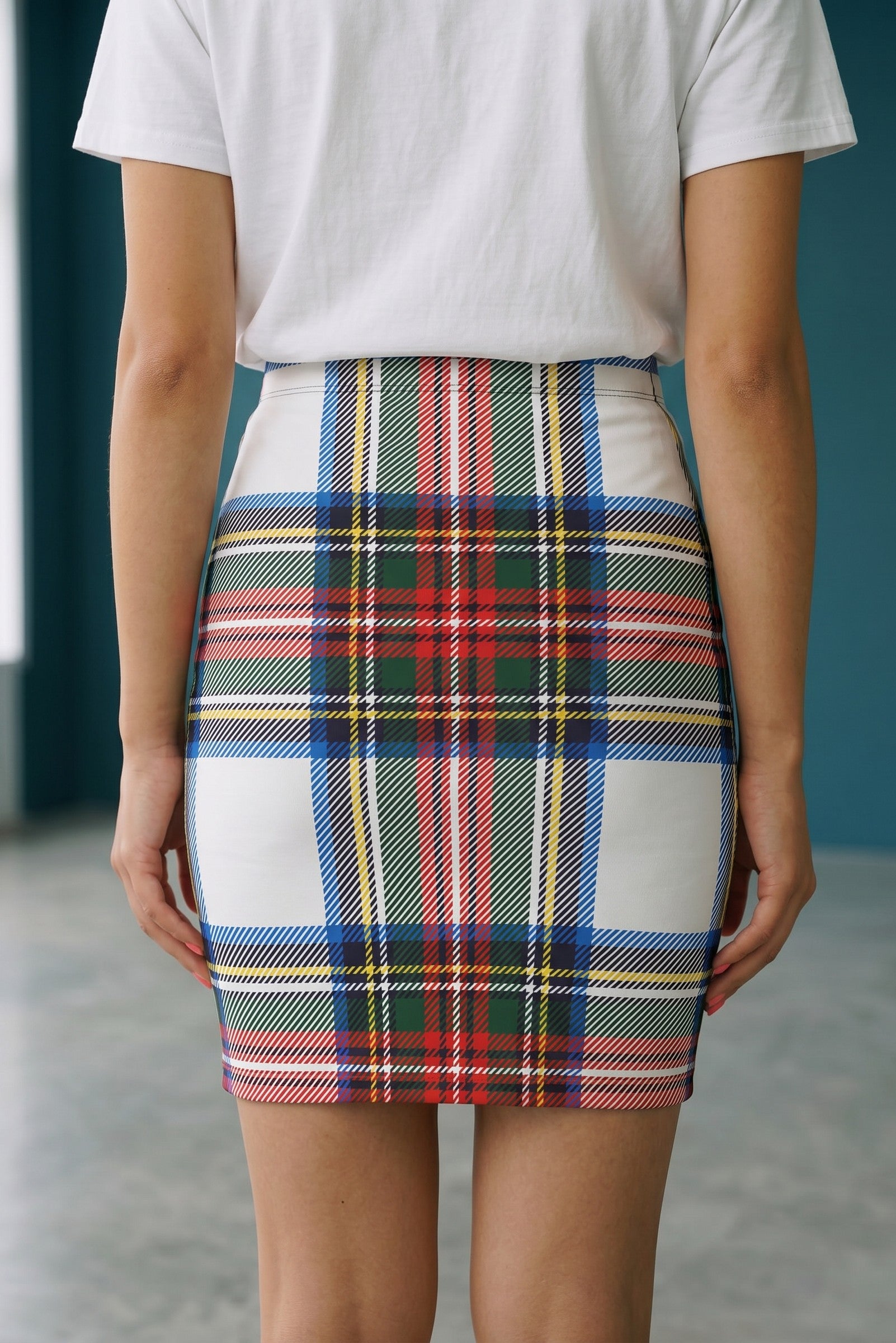 Plaid Pencil Skirt