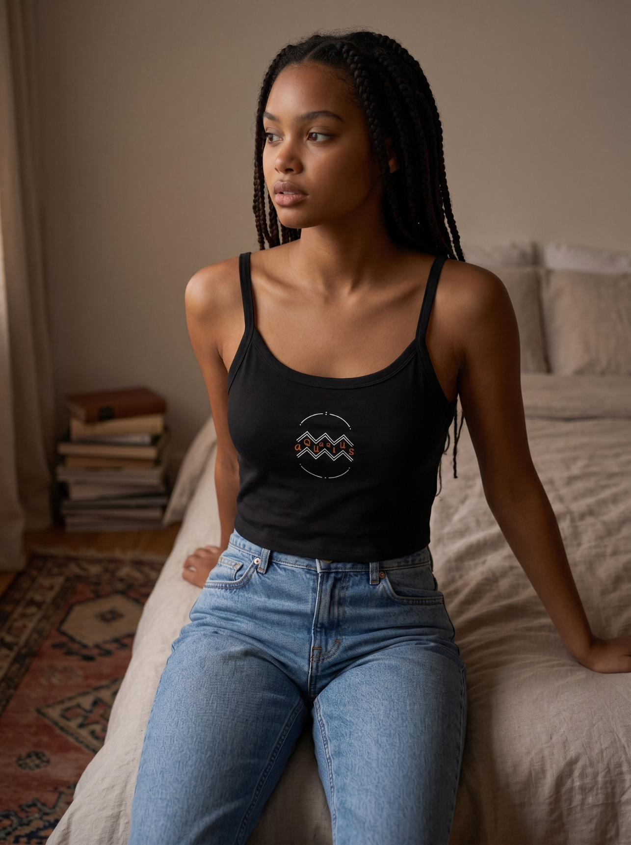 Aquarius Zodiac Crop Tank Top