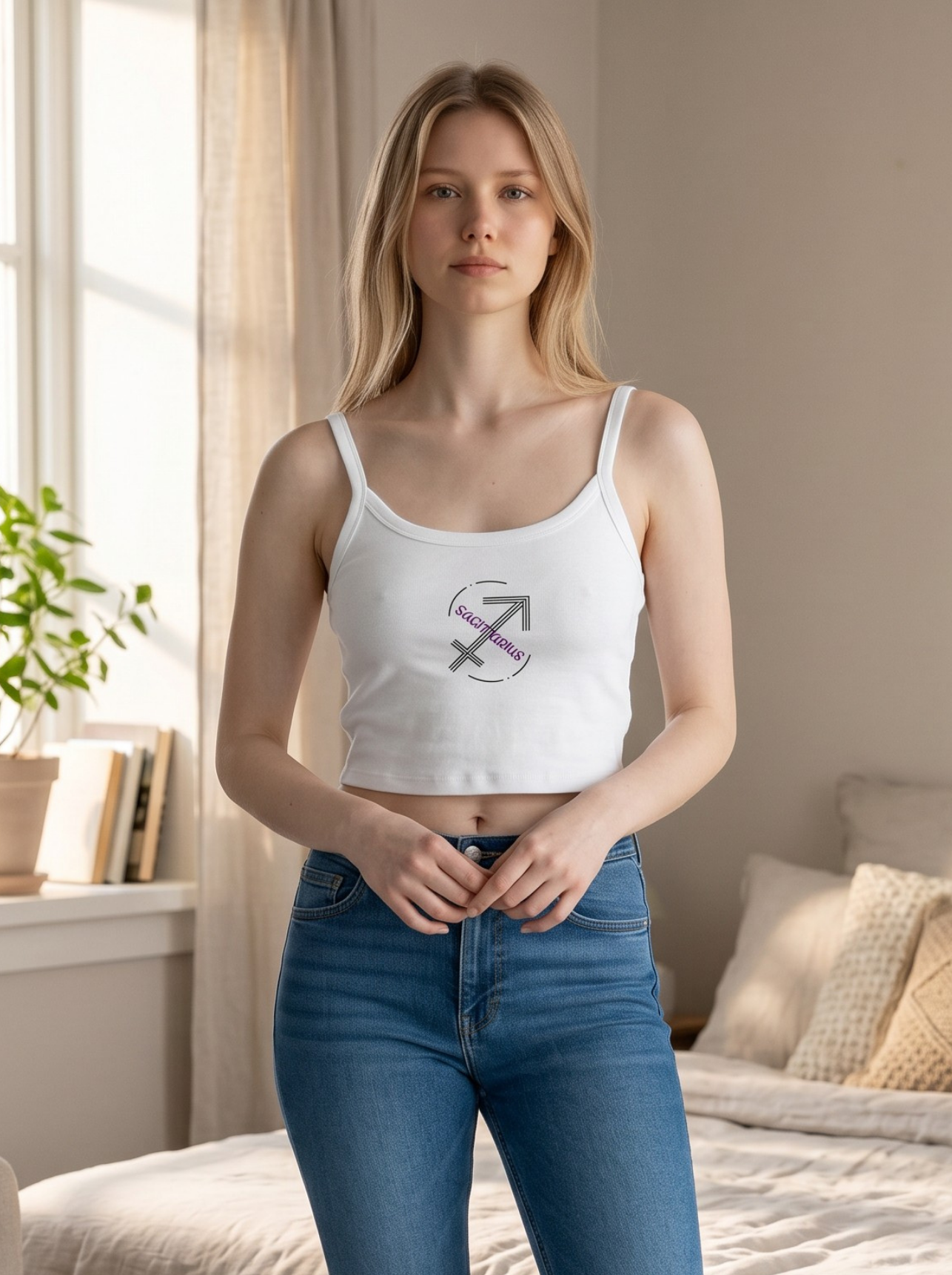 Sagittarius Crop Zodiac Tank Top