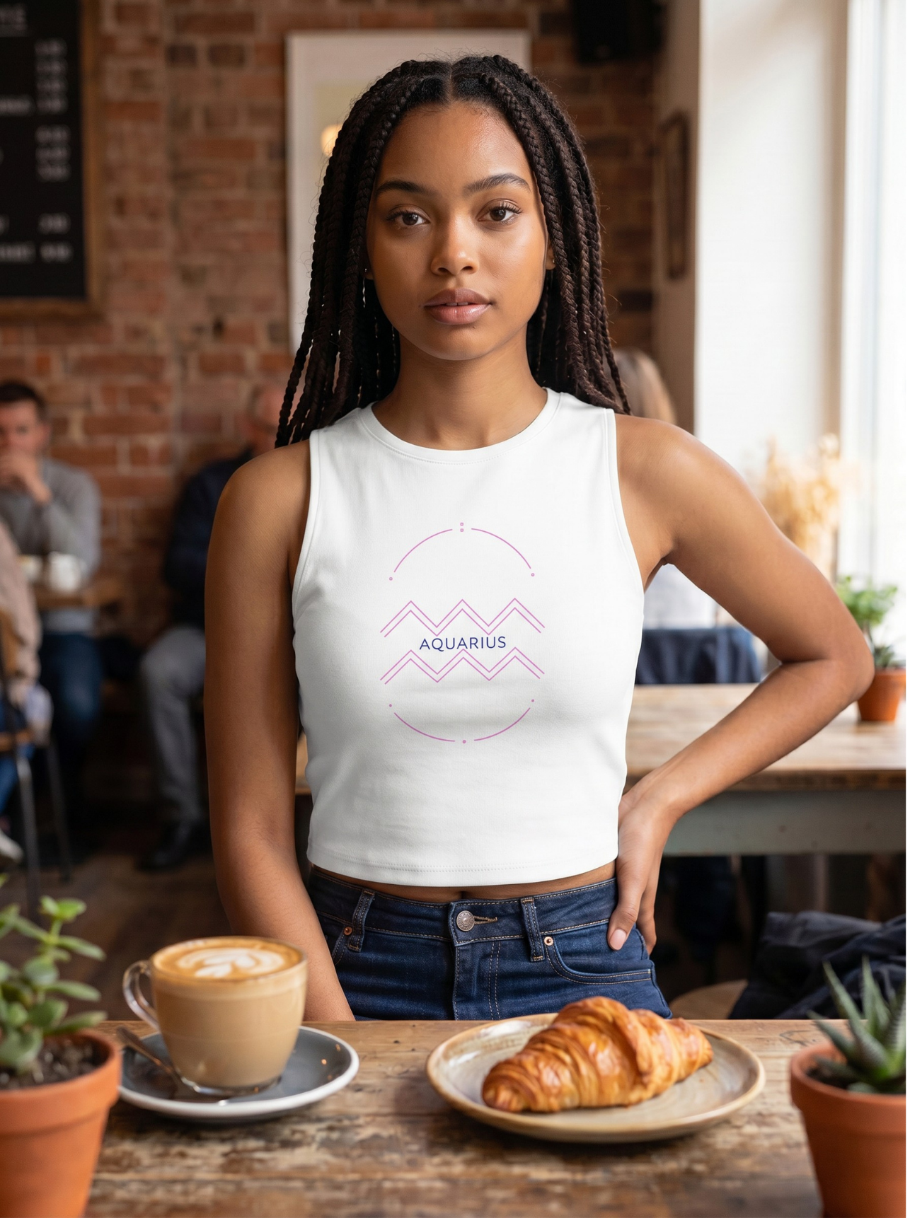 Aquarius Zodiac Crop Top Tank