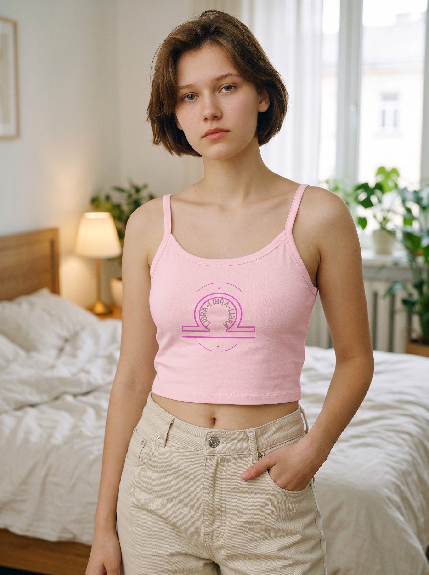 Libra Zodiac Crop Tank Top