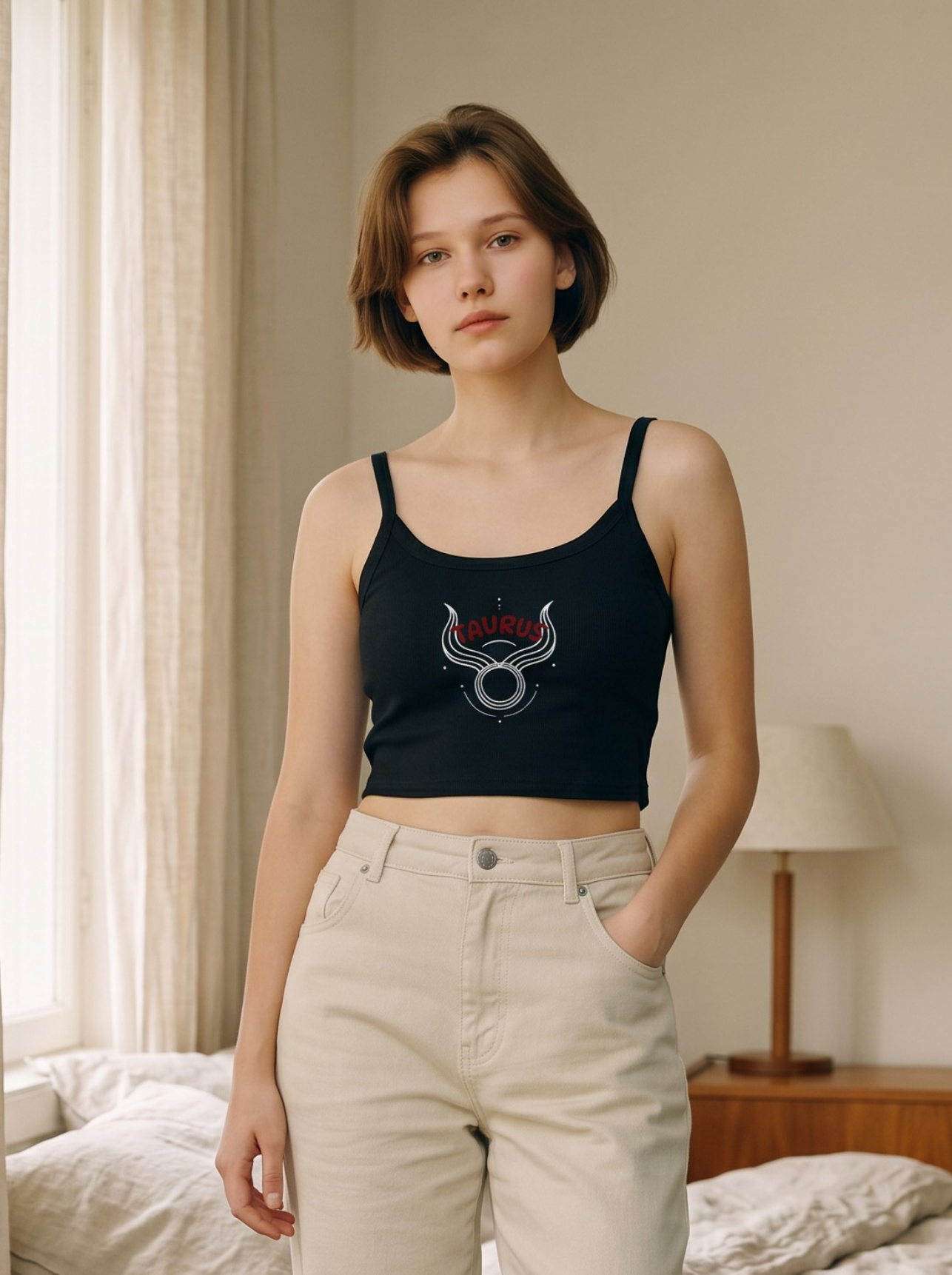 Taurus Zodiac Crop Tank Top
