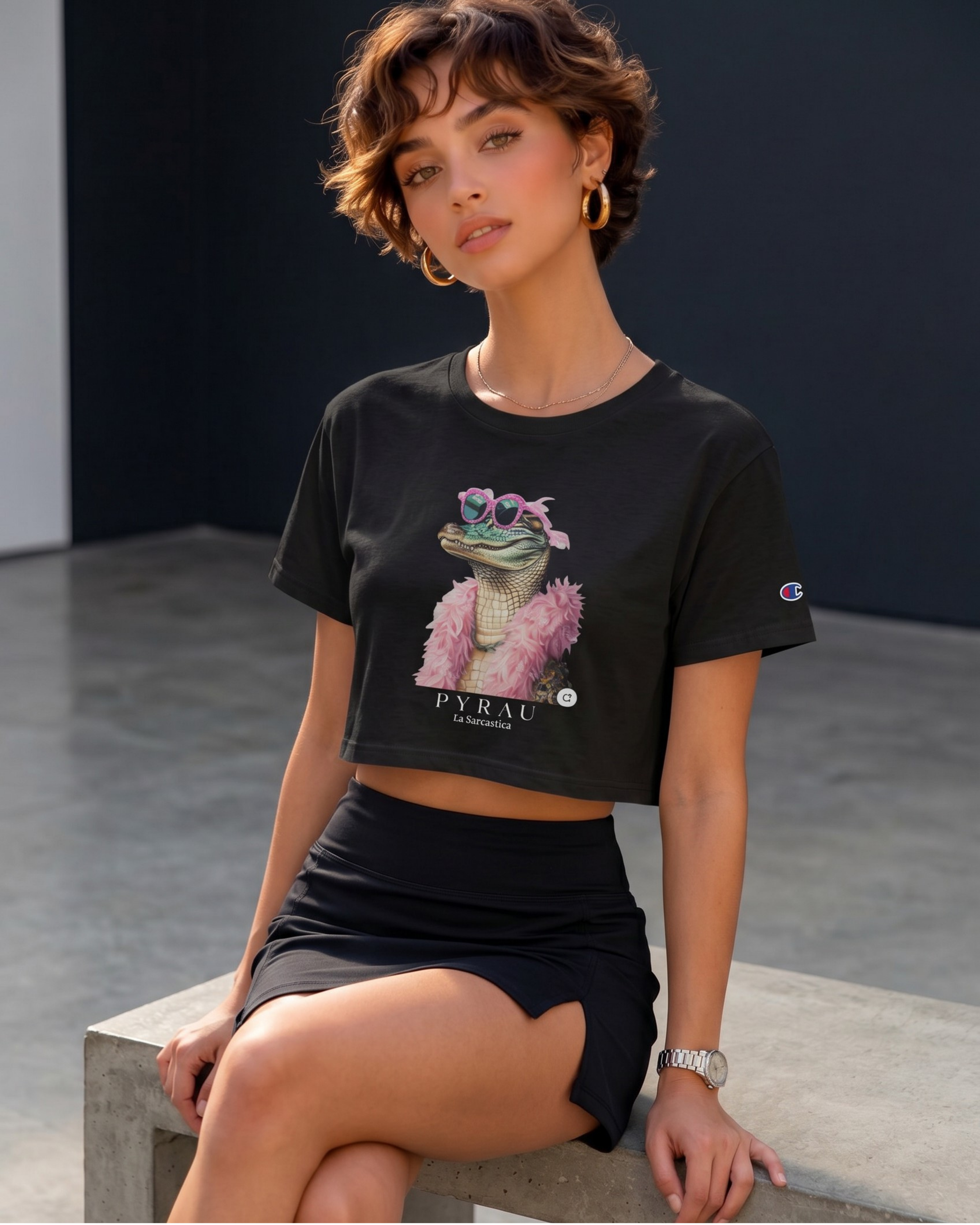 Champion & Pyrau Sunglasses Crocodile Cropped