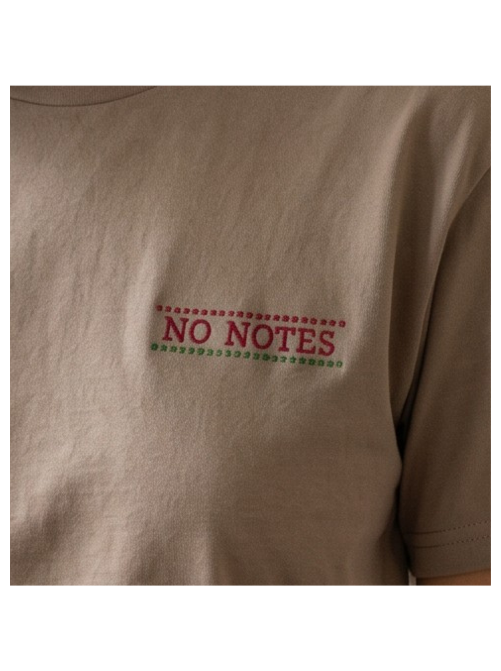 No Notes Embroidered Tee