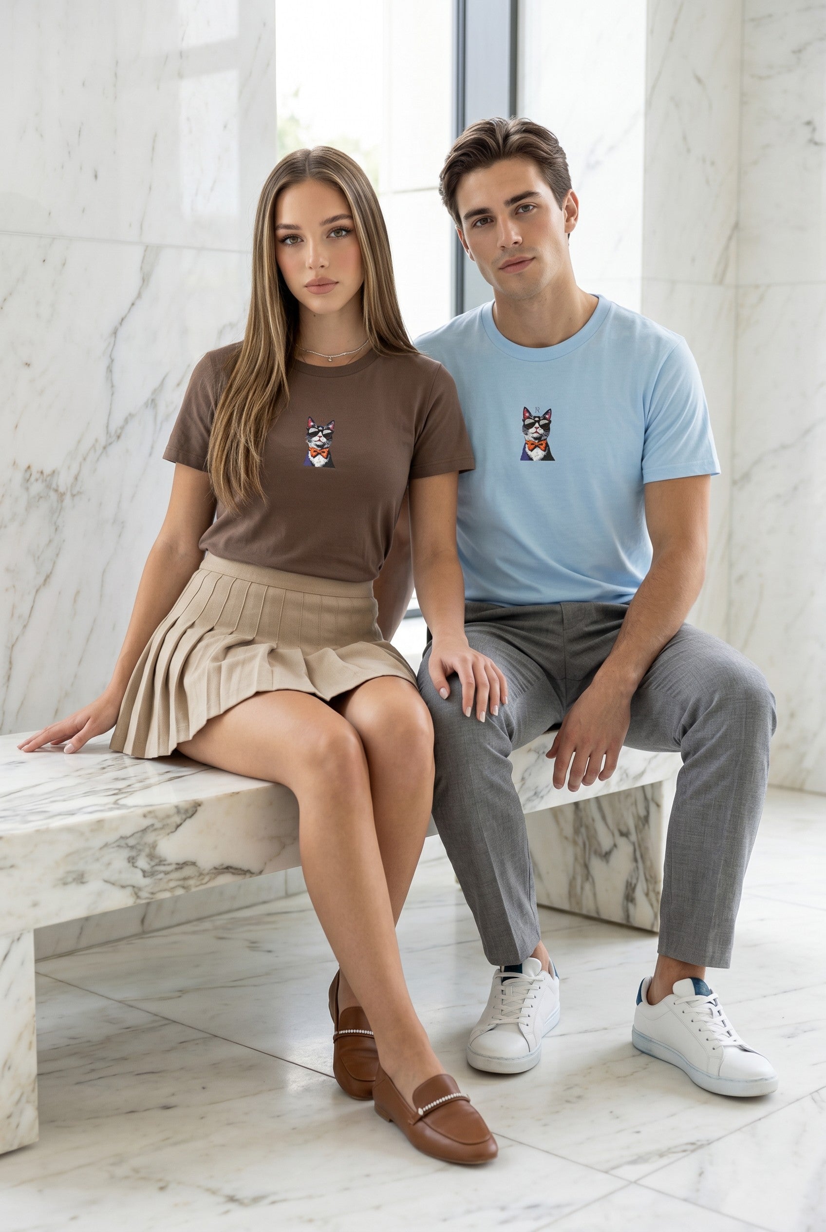 Embroidered Cat T-Shirt