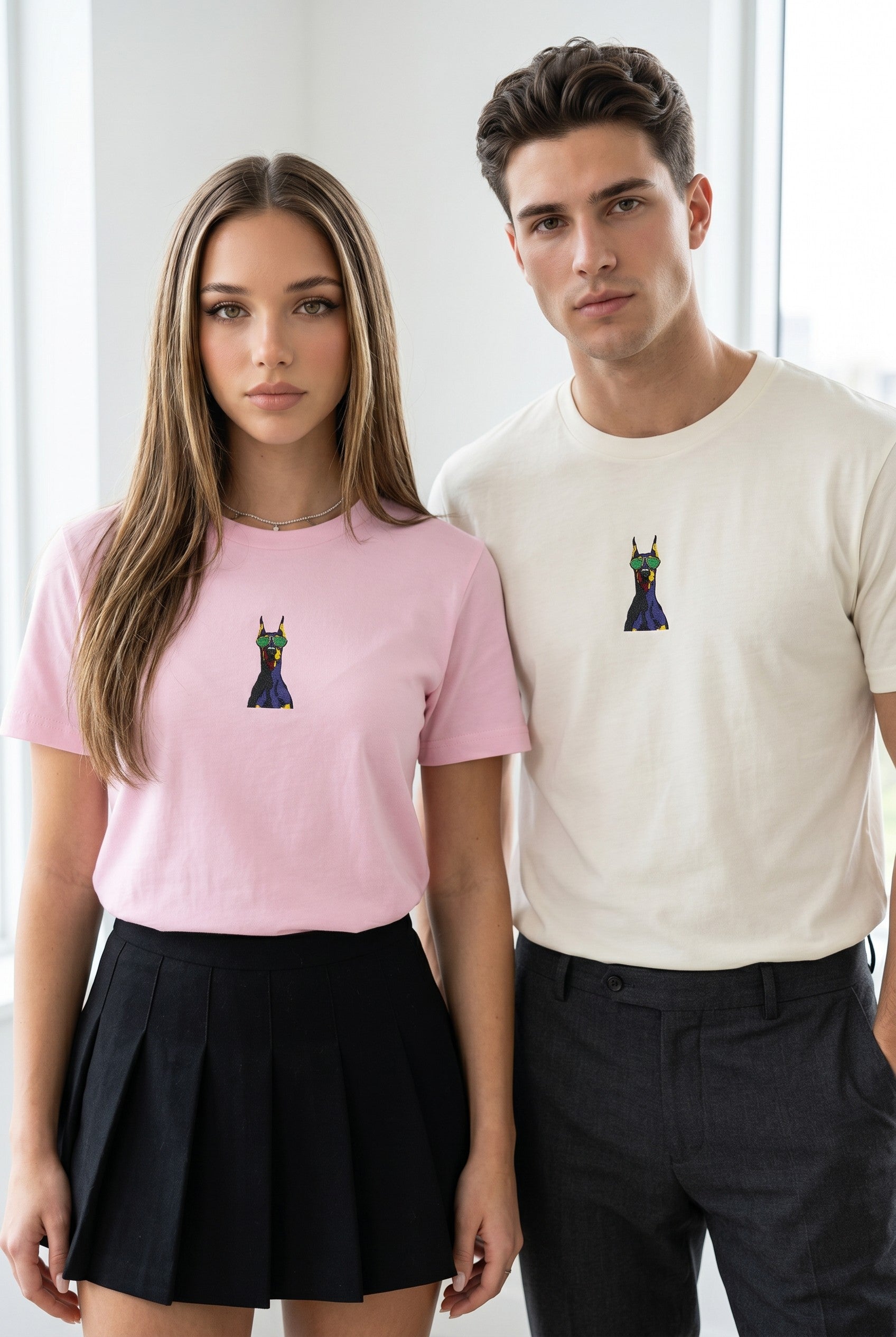 Embroidered Doberman T-Shirt
