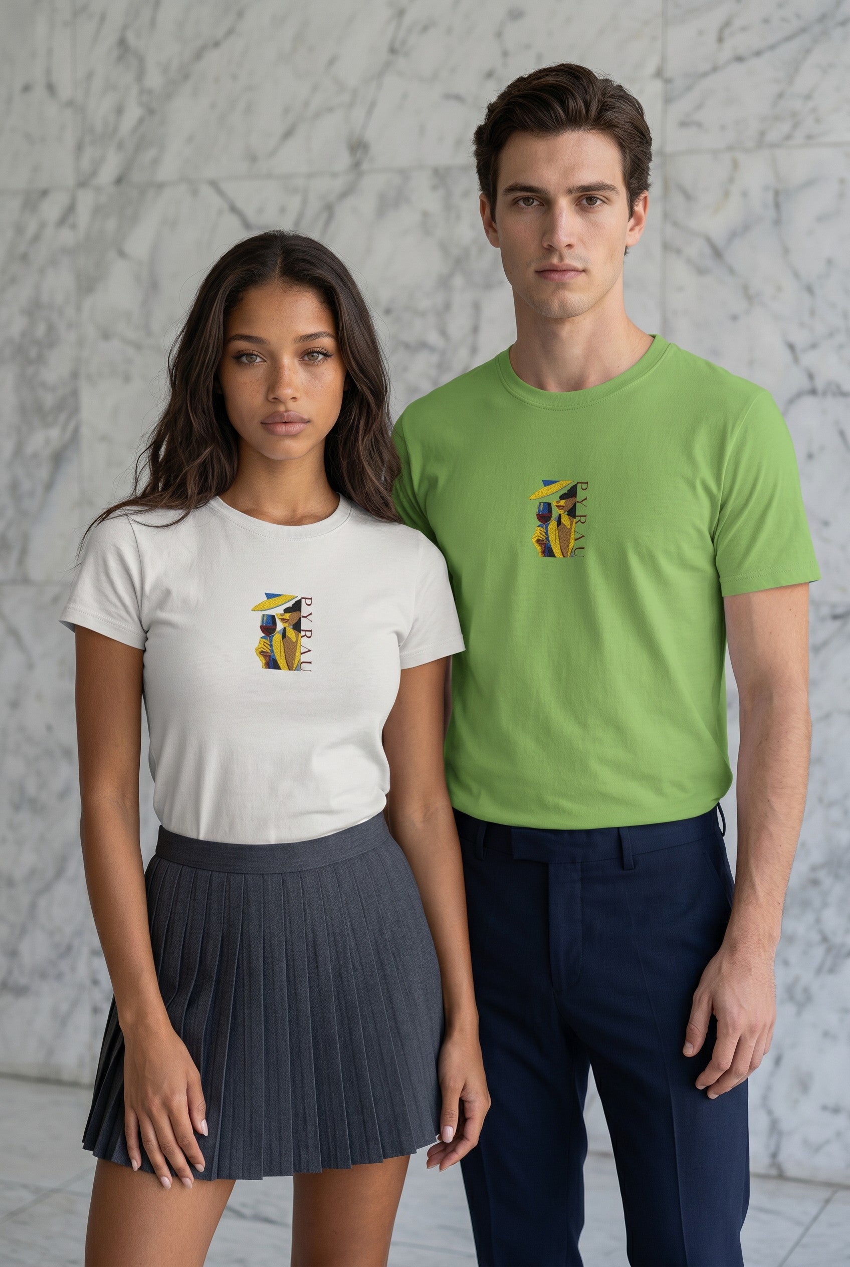 Embroidered Wine Retro Tee