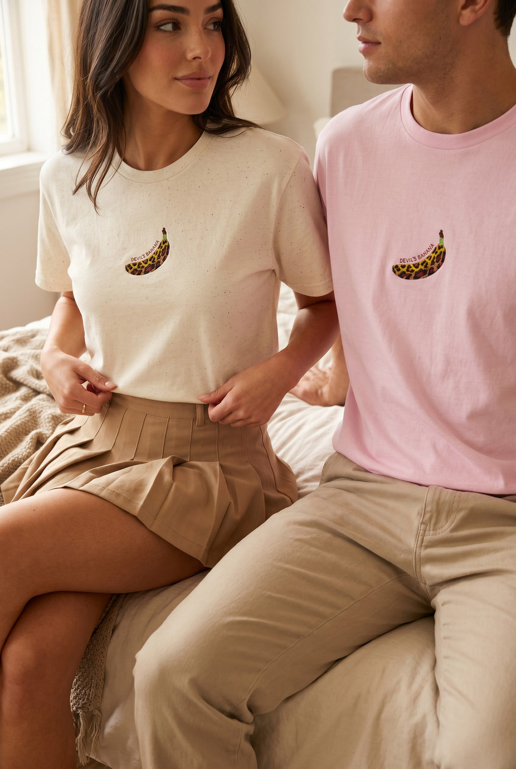 Embroidered Leopard Devil's Banana Tee