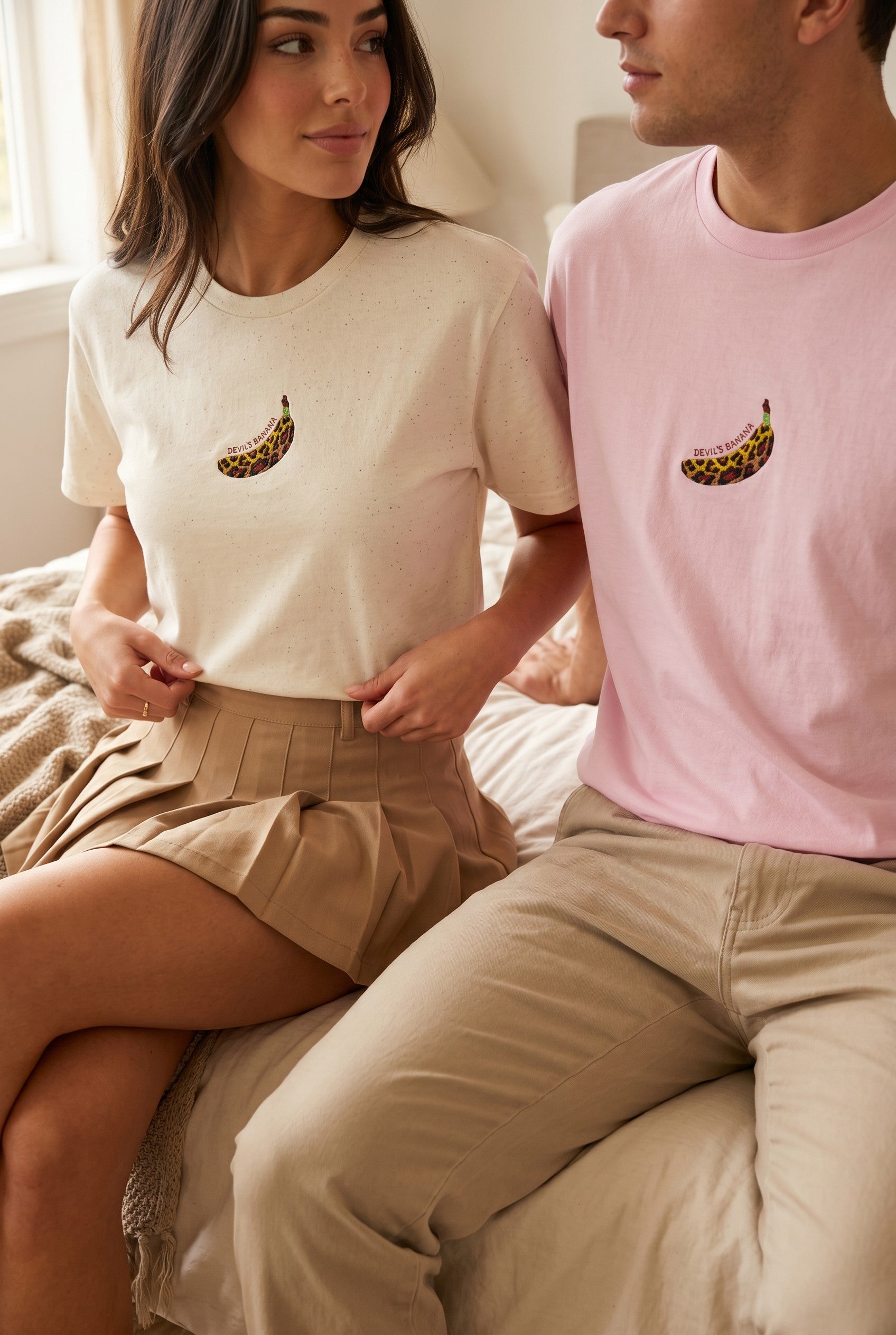 Embroidered Leopard Devil's Banana Tee