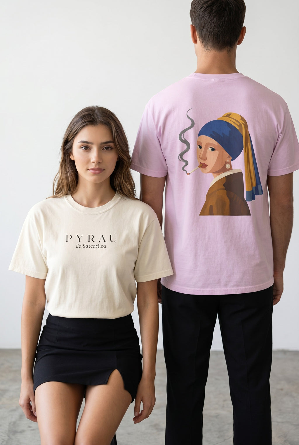 Smoking Girl with Pearl Tee