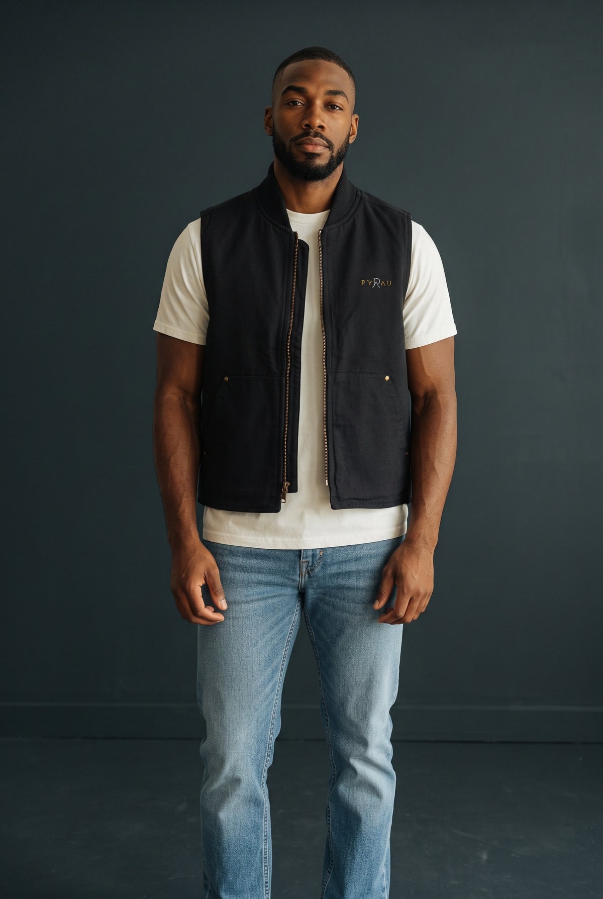 Embroidered Pyrau Canvas Vest