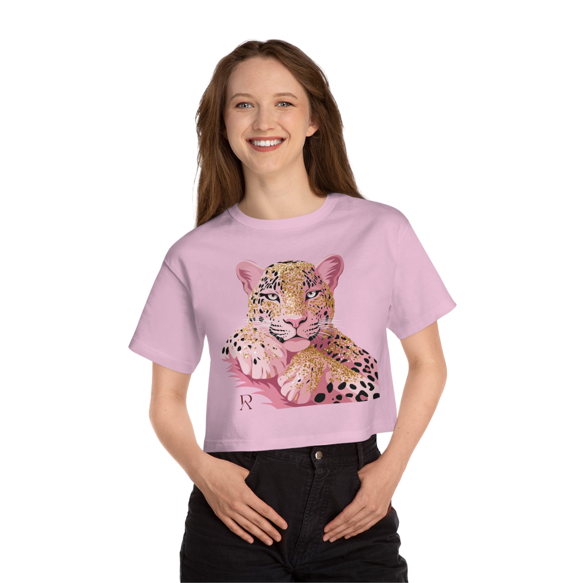 Pink Leopard Crop Tee