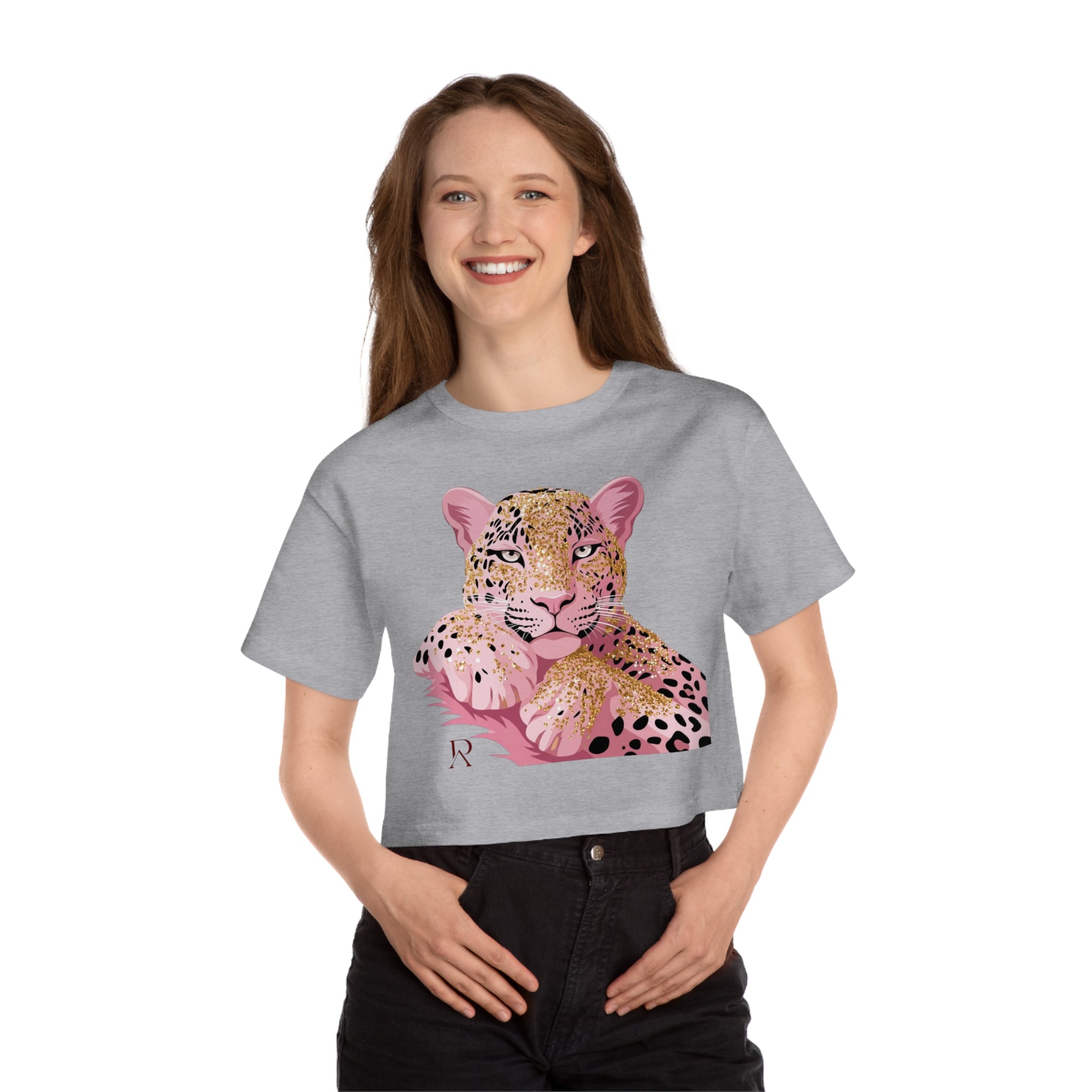 Pink Leopard Crop Tee