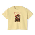 Dogue Boxy Tee | Fashionable canine portrait, vintage scarf