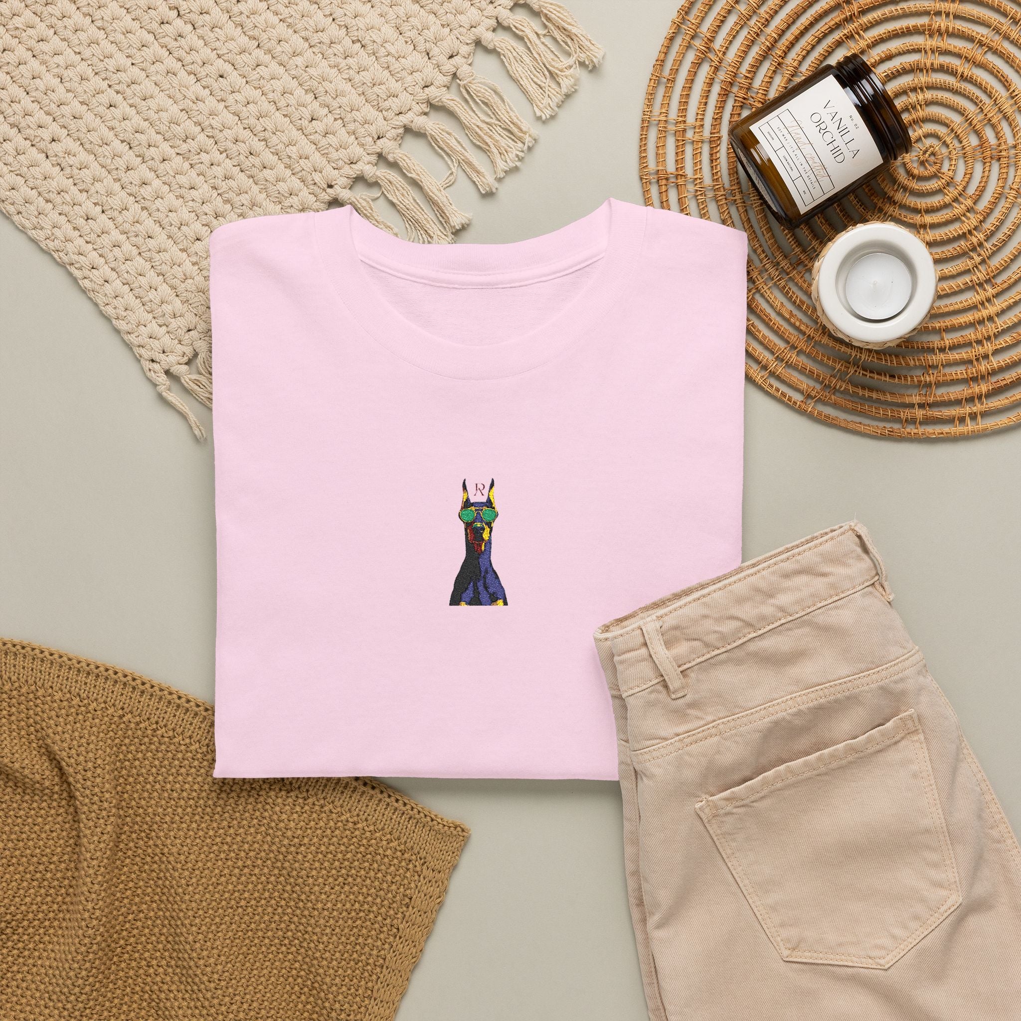Embroidered Doberman T-Shirt
