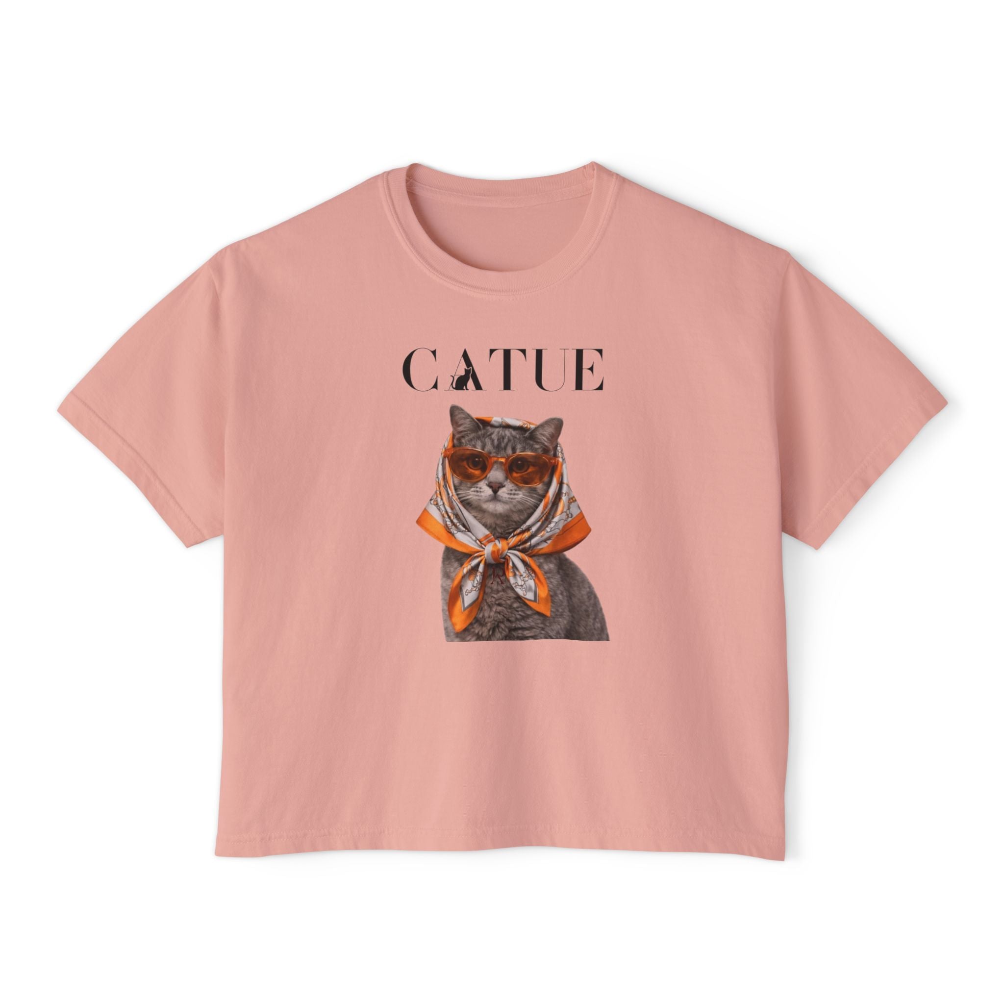 Cat in Scarf Boxy Tee