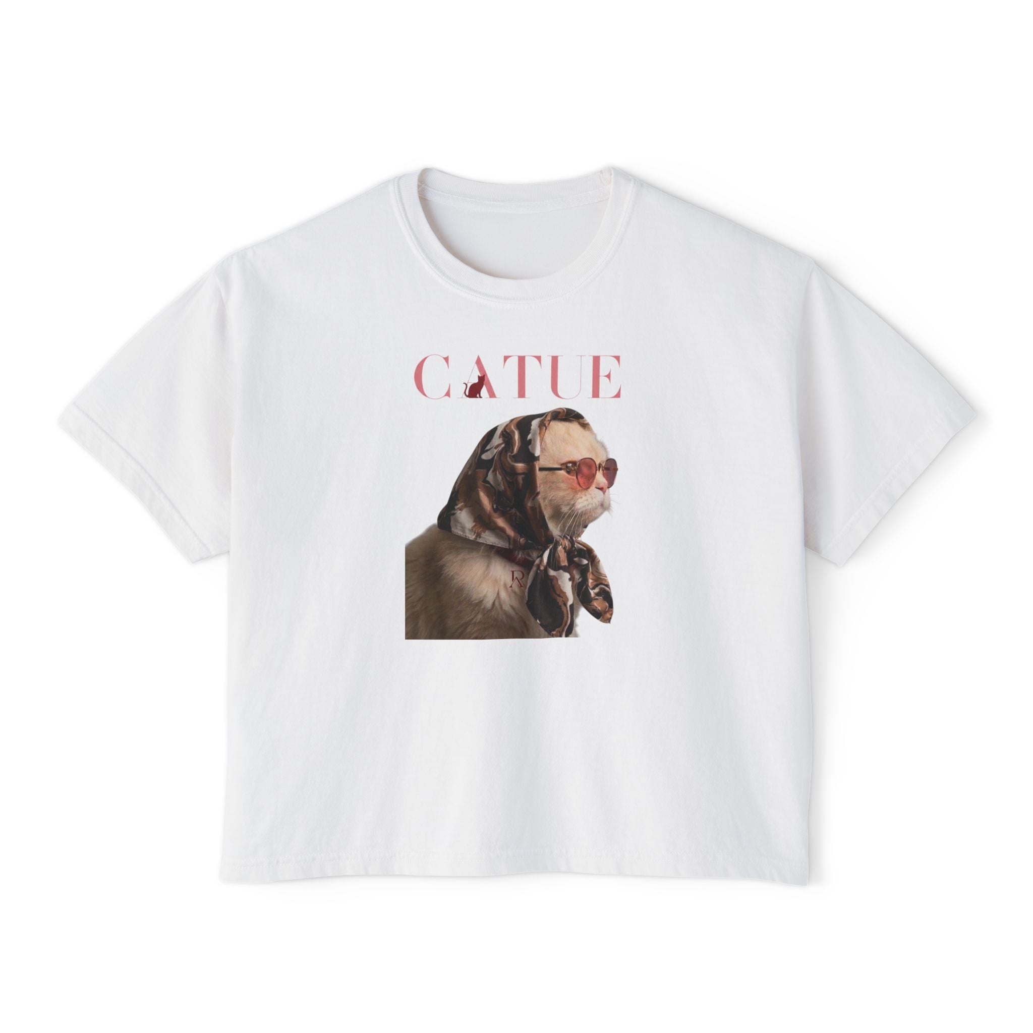 Retro Cat Portrait Boxy Tee