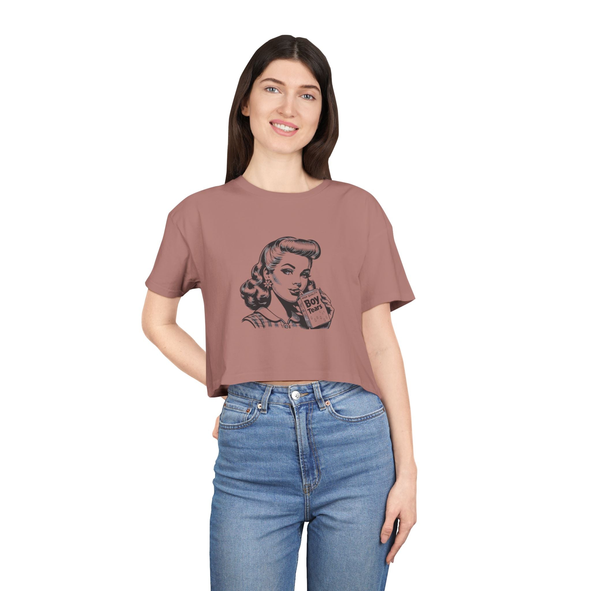 Tears Crop Top Retro Vintage